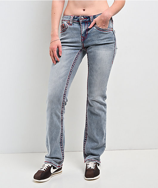 True Religion Billie Big T California Poppy Mid Rise Jeans