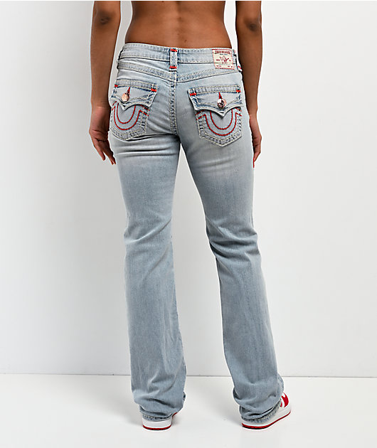 True Religion Billie Super T Misson Sky Mid Rise Jeans