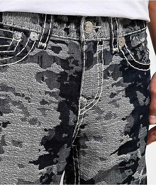 True Religion Billy Jacquard Stacked Body Wash Bootcut Jeans