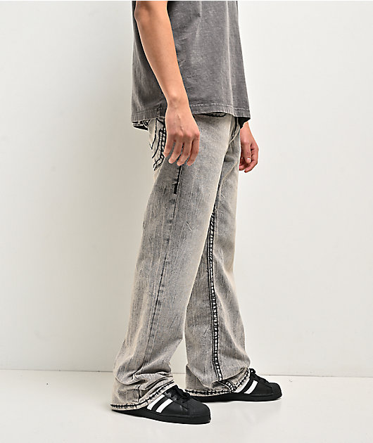 True Religion Billy Super T Flap Gravel Root Grey Wash Bootcut