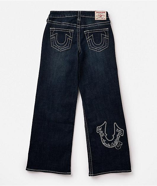 True Religion Bobbi Big T Mid Rise Ice Meadow Blue Wash Baggy