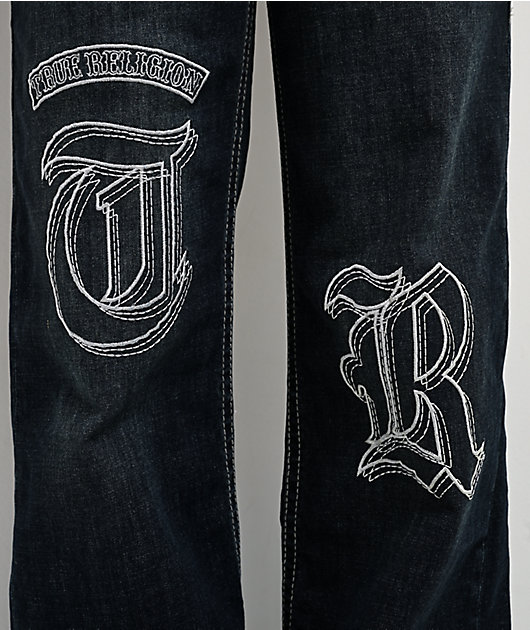 True Religion Bobbi Big T Mid Rise Ice Meadow Blue Wash Baggy Jeans