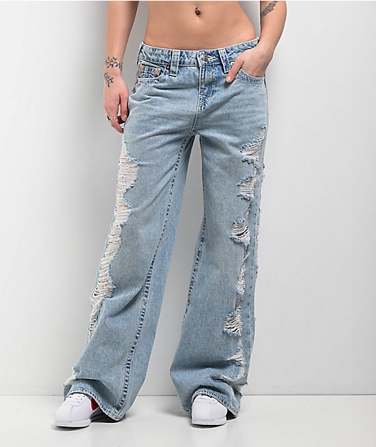 【TRUE RELIGION】★ジーンズ★ BOBBI DETACHABLE BAGGY JEAN True Religion Women's Bobbi Baggy Jeans - Big T Stitching