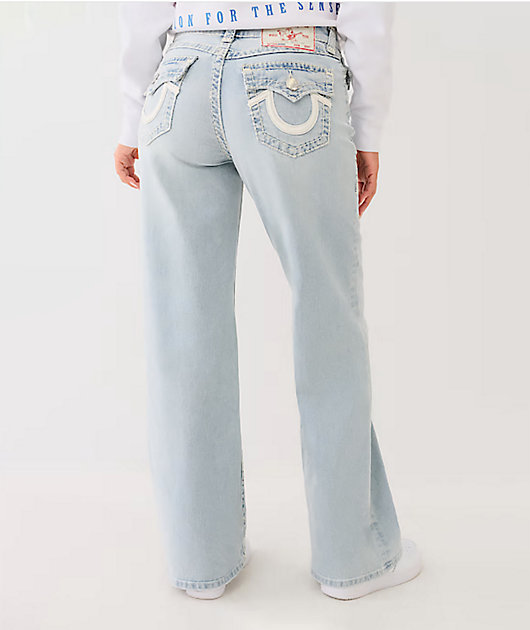 True Religion Bobbi Super T Applique Luna Wide Leg Jeans | Zumiez