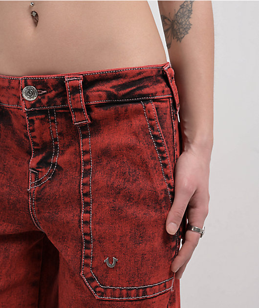 True Religion Bobbi Trv Red Baggy Cargo Pants