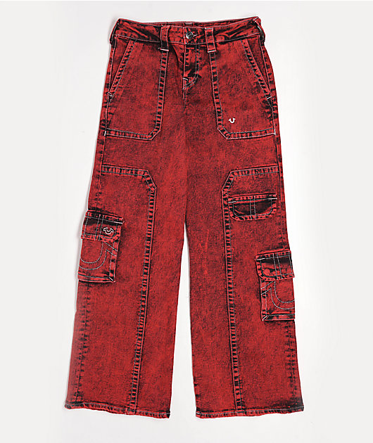 True Religion Bobbi Trv Red Baggy Cargo Pants | Zumiez