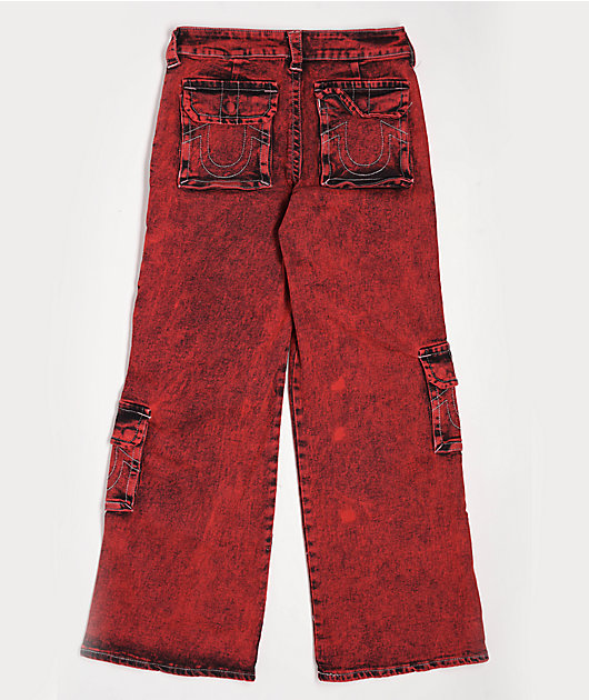 True Religion Bobbi Trv Red Baggy Cargo Pants | Zumiez