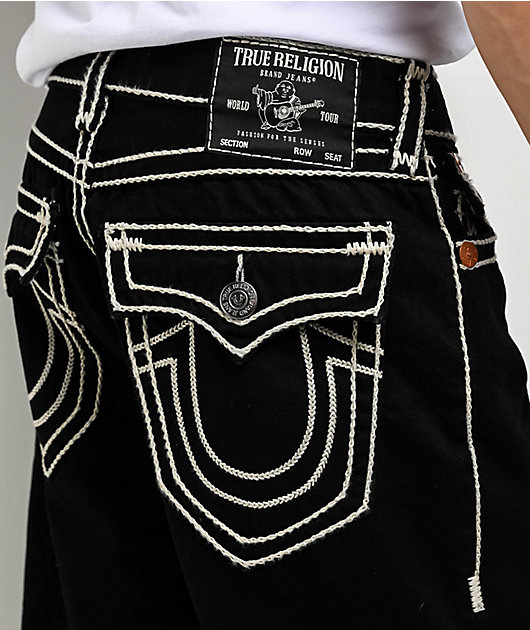True Religion Bobby Rope Stitch Black Shorts | Zumiez