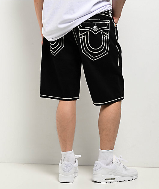 True Religion Bobby Rope Stitch Black Shorts | Zumiez