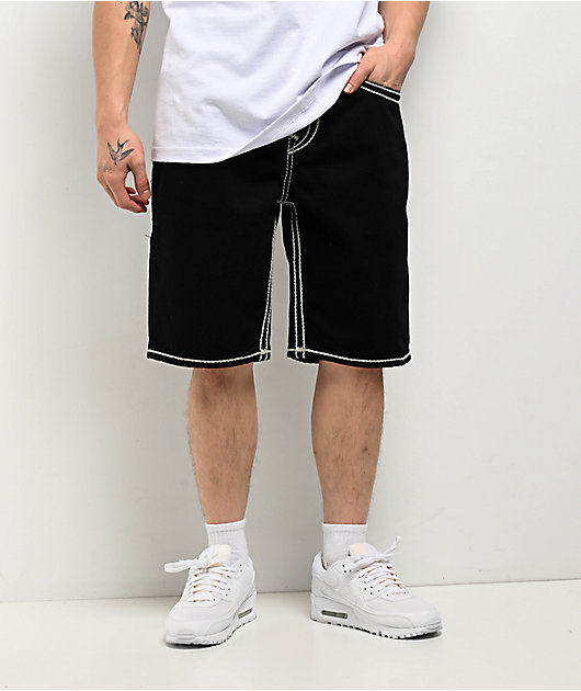 True Religion Bobby Rope Stitch Black Shorts | Zumiez