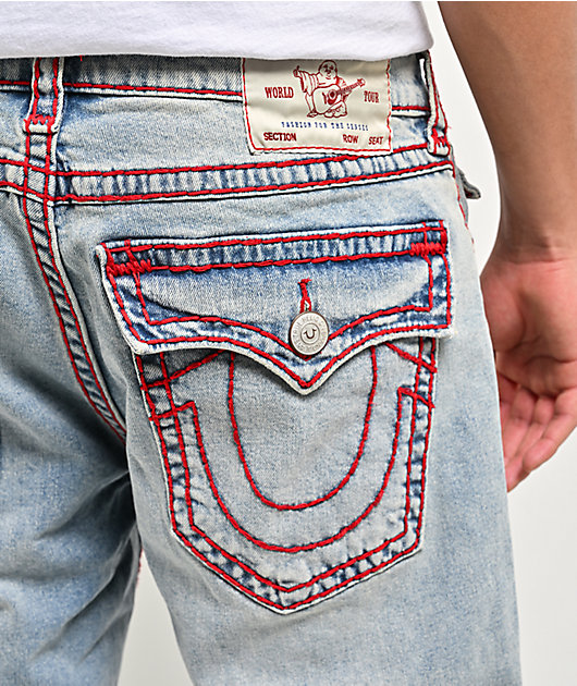 True Religion Bobby Super T Flap Playmaker Faded Indigo Wash Baggy Jeans