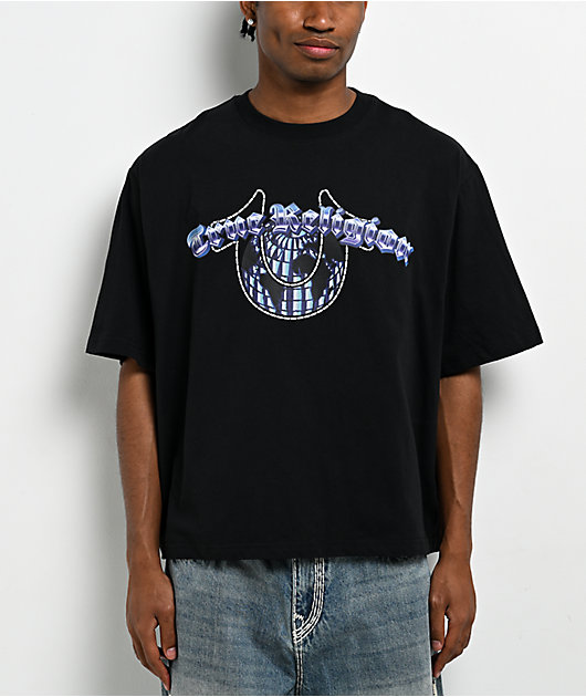 True Religion Chrome Logo Black Heavyweight Boxy T-Shirt