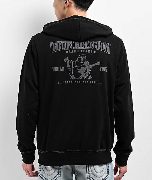 True Religion Classic Logo Black Zip Hoodie