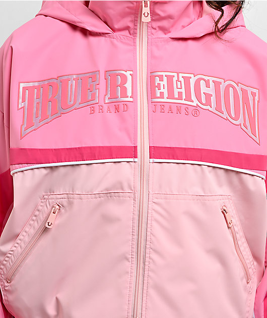 True Religion Colorblock Pink 10K Crop Snowboard Jacket