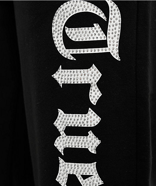 True Religion Crystal Black Boyfriend Jogger Sweatpants