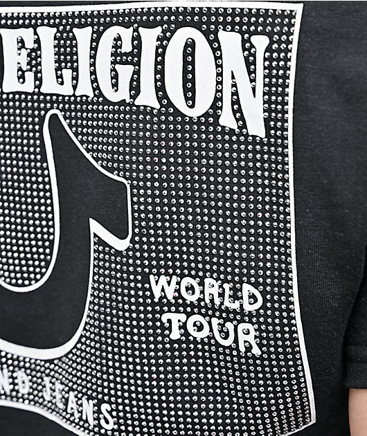 True Religion Crystal Black V-Neck T-Shirt