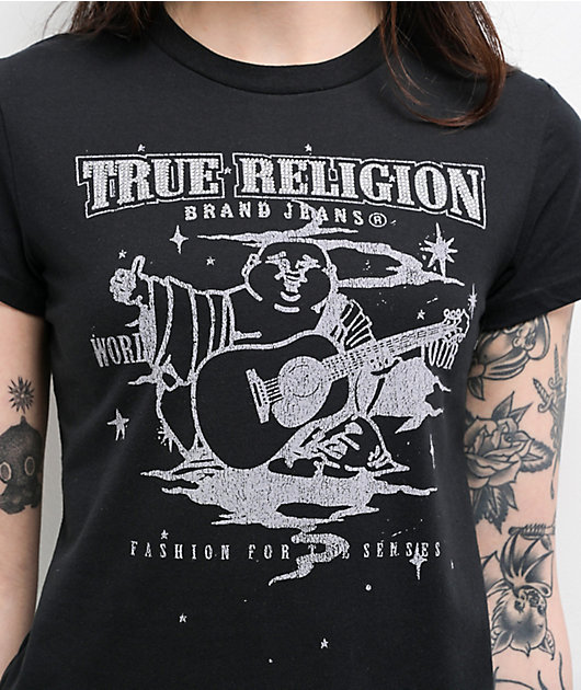 関税込み♪【TRUE RELIGION】CRYSTAL クリスタル ロゴ★ Tシャツ True Religion Crystal Logo Black T-Shirt | Zumiez