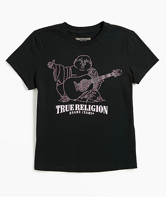 True Religion Crystal Buddha Black T-Shirt
