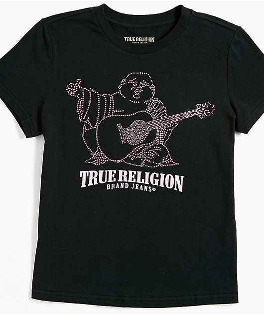 True Religion Crystal Buddha Black T-Shirt