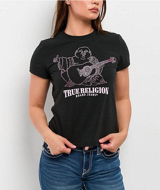 True Religion Crystal Buddha Black T-Shirt | Zumiez