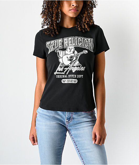 True Religion Crystal Buddha Black T-Shirt