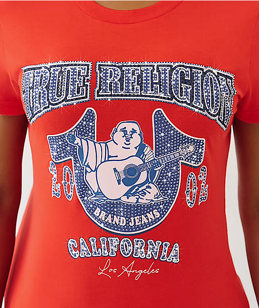 True Religion Crystal Buddha Scarlet T-Shirt