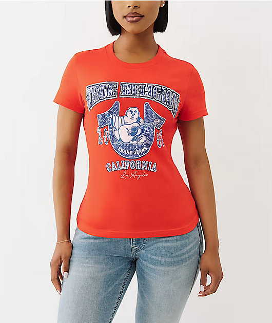 True Religion Crystal Buddha Scarlet T-Shirt