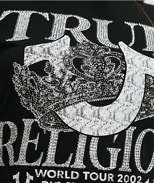 True Religion Crystal Crown Black T-Shirt