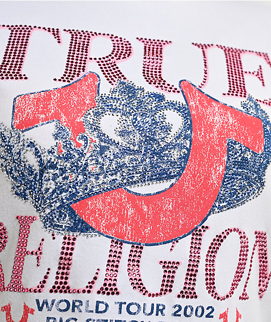 True Religion Crystal Crown White T-Shirt | Zumiez