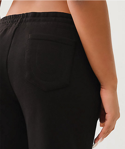 True Religion Crystal Horseshoe Black Jogger Sweatpants