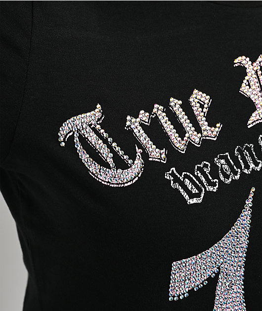 True Religion Crystal Horseshoe Black T-Shirt