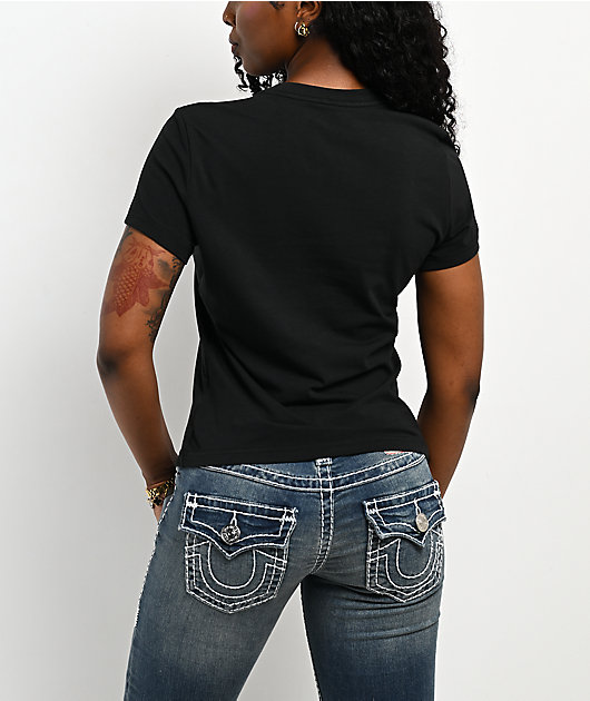 True Religion Crystal Horseshoe Black T-Shirt