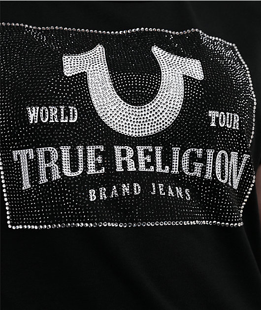 True Religion Crystal Logo Classic Black T-Shirt