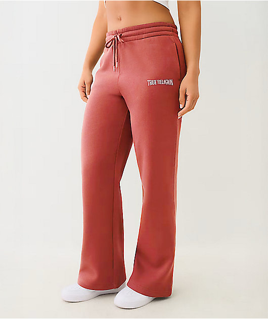 True Religion Crystal Logo Mauvewood Straight Leg Sweatpants