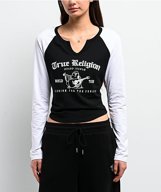 TRUE RELIGION KIRSH タンクトップ True Religion Cherry Shrunken Black Crop Zip Hoodie | Zumiez