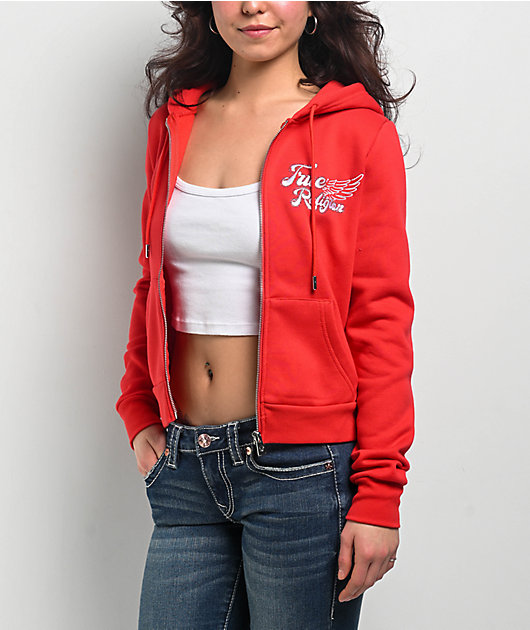 品質のいい Zip Red Wing Crystal Religion True Hoodie Zumiez | トップス