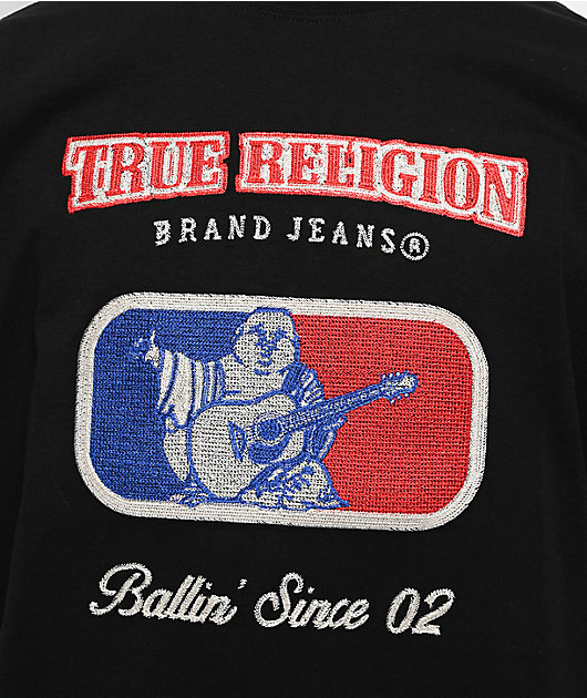 True Religion Embroidered Ballin' Black T-Shirt