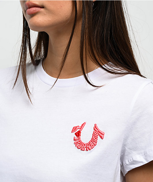 True Religion Embroidered Horseshoe White T-Shirt