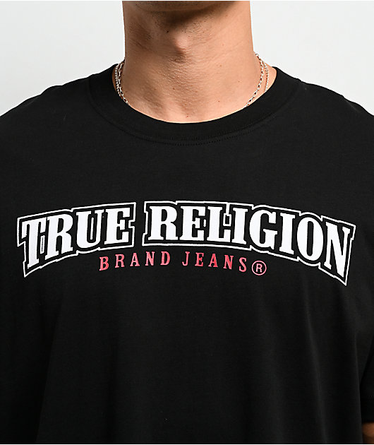 True Religion Flocked World Tour Black T-Shirt