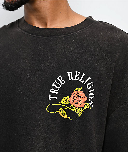 True Religion Floral Snake Black Wash T-Shirt