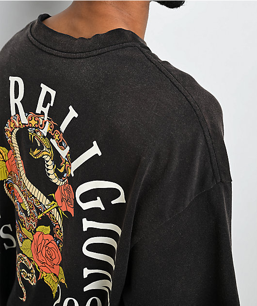 True Religion Floral Snake Black Wash T-Shirt