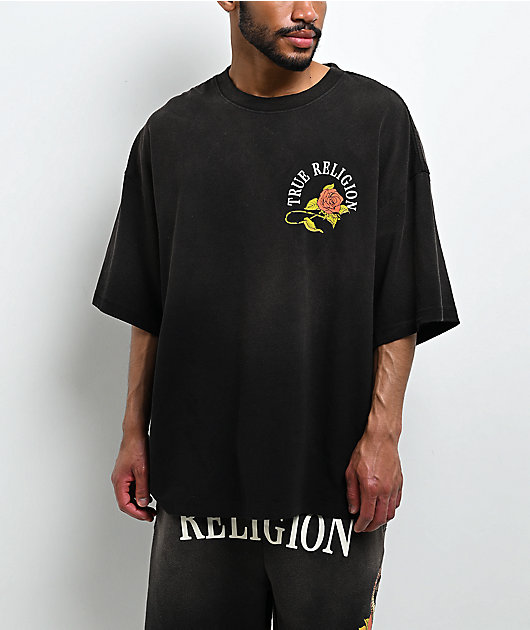 True Religion Floral Snake Black Wash T-Shirt