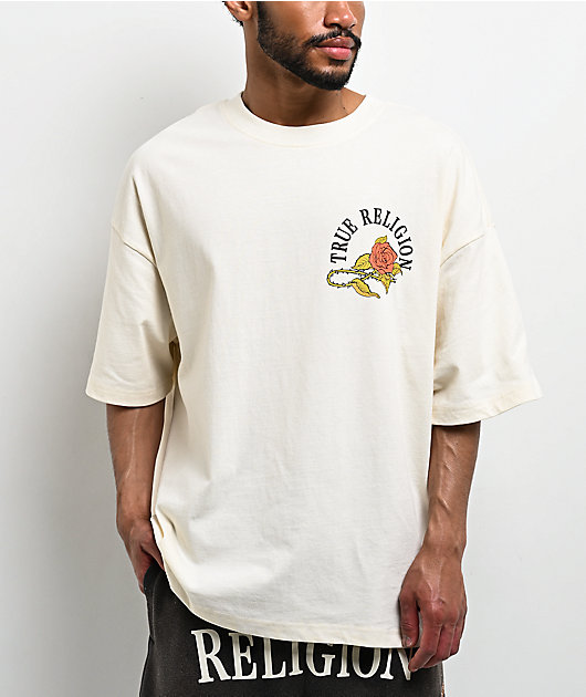 True Religion Floral Snake Cream T-Shirt