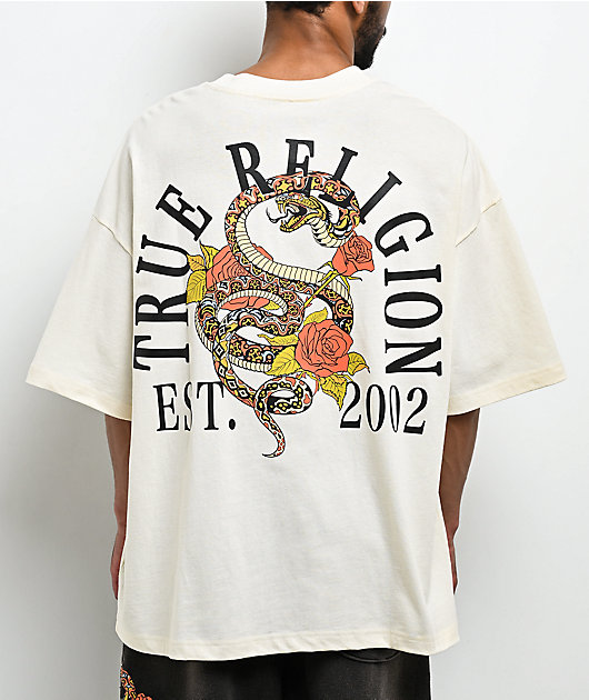True Religion Floral Snake Cream T-Shirt