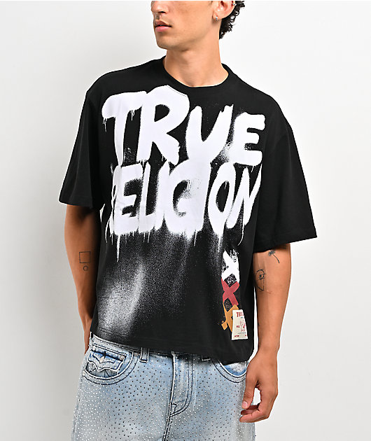 True Religion Graffiti Logo Black T-Shirt