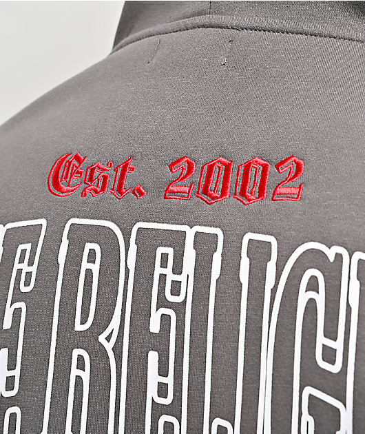 True Religion Groovy Buddha Grey Zip Hoodie