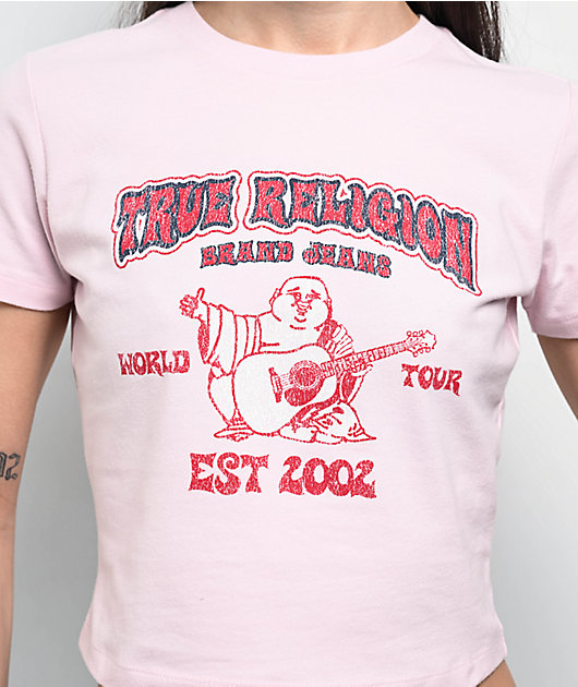 True Religion Heritage Pink Crop T-Shirt