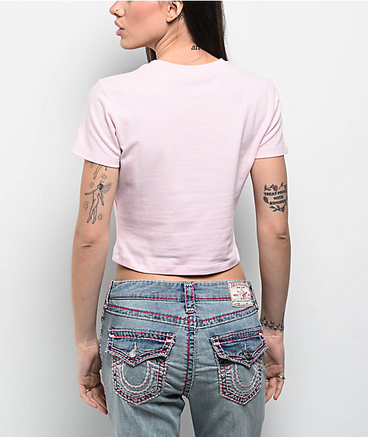 True Religion Heritage Pink Crop T-Shirt