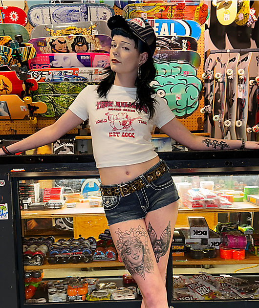 True Religion Heritage White Crop T-Shirt