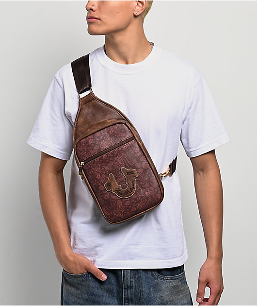 True Religion Horseshoe Brown Crossbody Bag